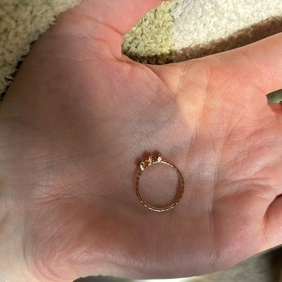 14K HAMMERED ROSE GOLD LABRADORITE RING - Picture 7 of 11